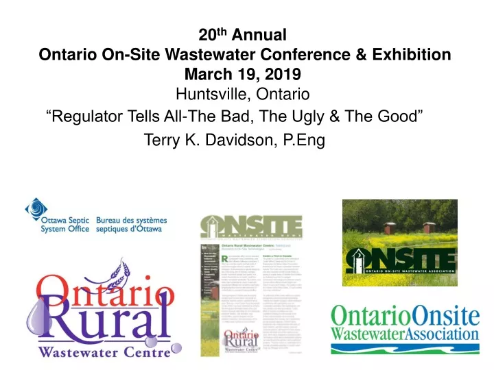 20 th annual ontario on site wastewater conference exhibition march 19 2019 huntsville ontario