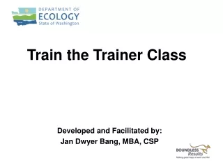 Developed and Facilitated by:  Jan Dwyer Bang, MBA, CSP
