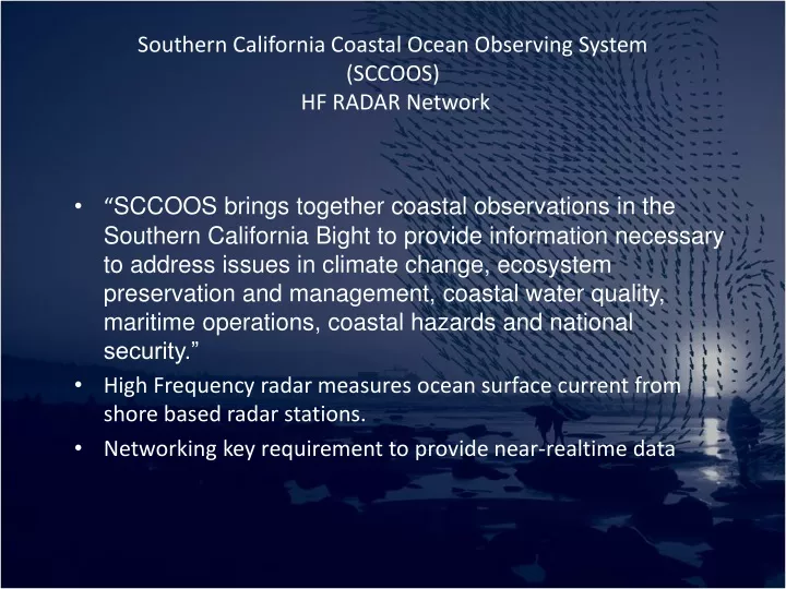 southern california coastal ocean observing system sccoos hf radar network