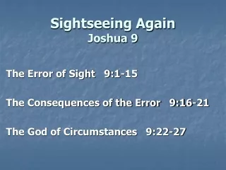 Sightseeing Again Joshua 9