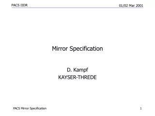 Mirror Specification
