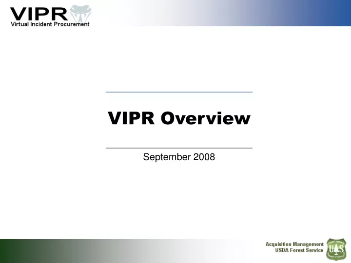 vipr overview