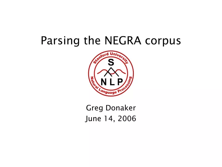 parsing the negra corpus