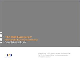 ‘The B2B Experience’  How Satisfied Are Our Customers?