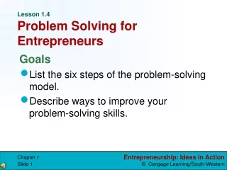 Lesson 1.4 Problem Solving for Entrepreneurs