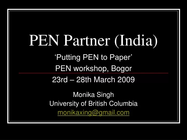 pen partner india