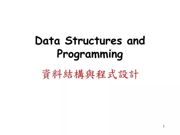 data structures and programming