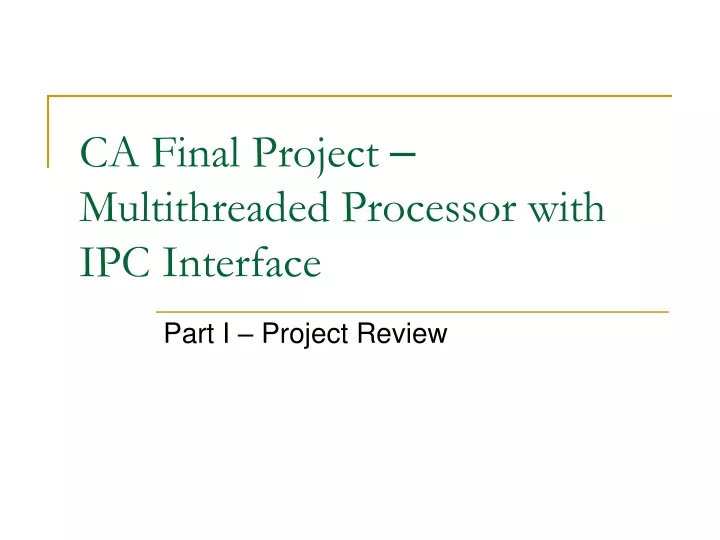 ca final project multithreaded processor with ipc interface