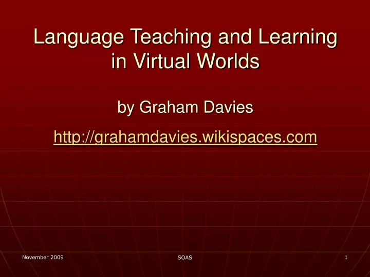 language teaching and learning in virtual worlds