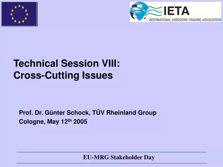 technical session viii cross cutting issues