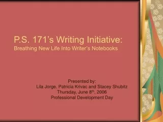 P.S. 171’s Writing Initiative: Breathing New Life Into Writer’s Notebooks