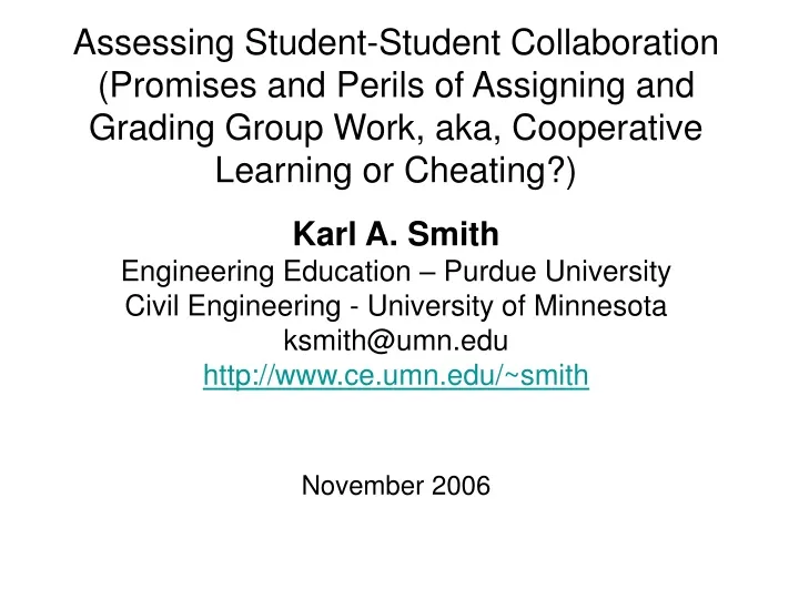 assessing student student collaboration promises