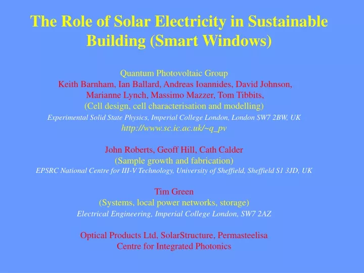 the role of solar electricity in sustainable building smart windows