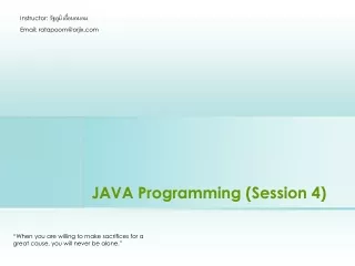 JAVA Programming (Session 4)