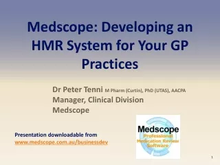 Medscope: Developing an HMR System for Your GP Practices