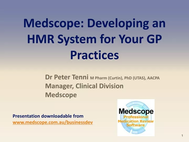 medscope developing an hmr system for your gp practices