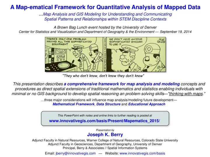 a map ematical framework for quantitative