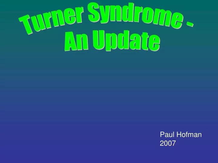 turner syndrome an update