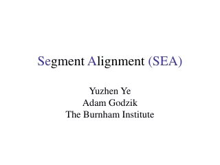 Se gment  A lignment  (SEA) Yuzhen Ye Adam Godzik The Burnham Institute