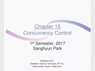 Chapter 15 Concurrency Control