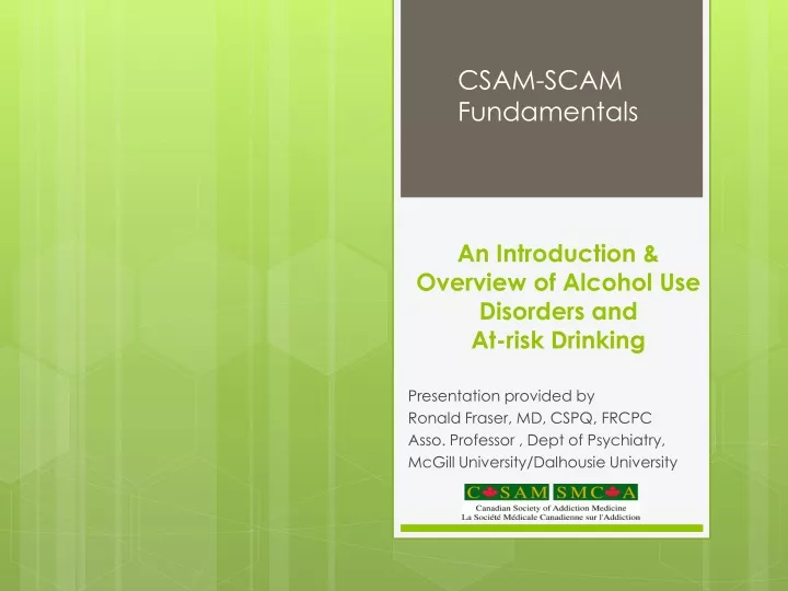 an introduction overview of alcohol use disorders and at risk drinking