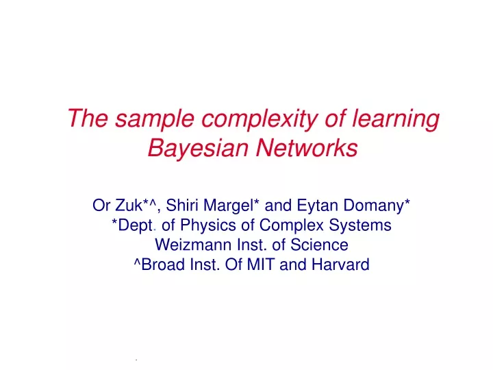 the sample complexity of learning bayesian
