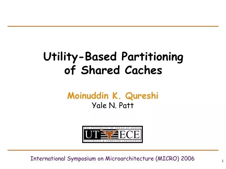 utility based partitioning of shared caches