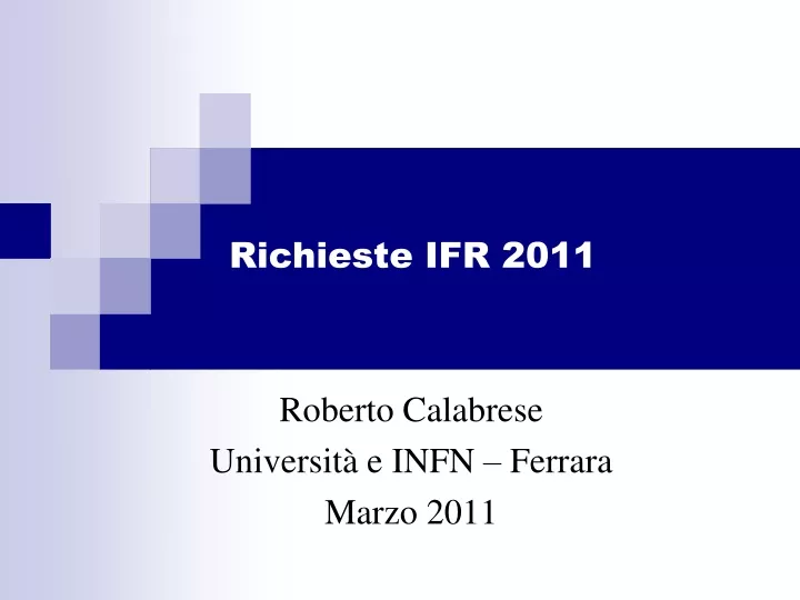 richieste ifr 2011