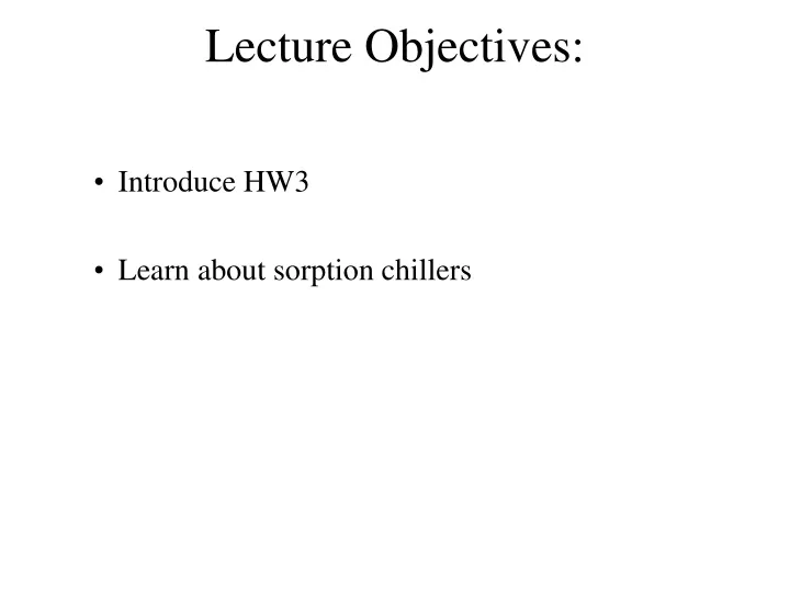 lecture objectives