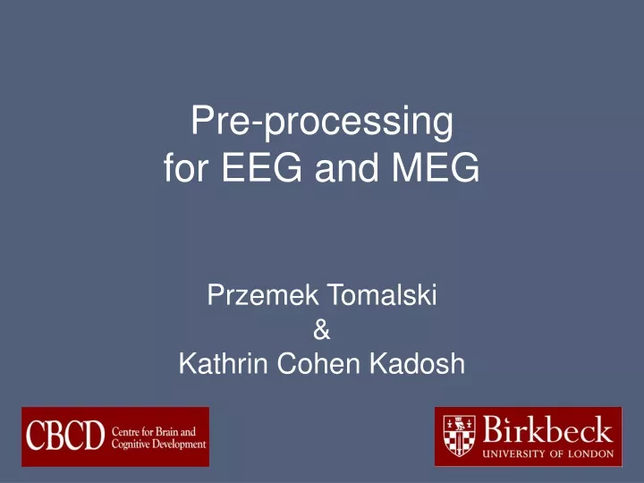 pre processing for eeg and meg