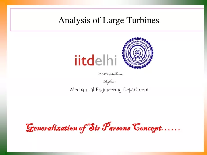 analysis of large turbines