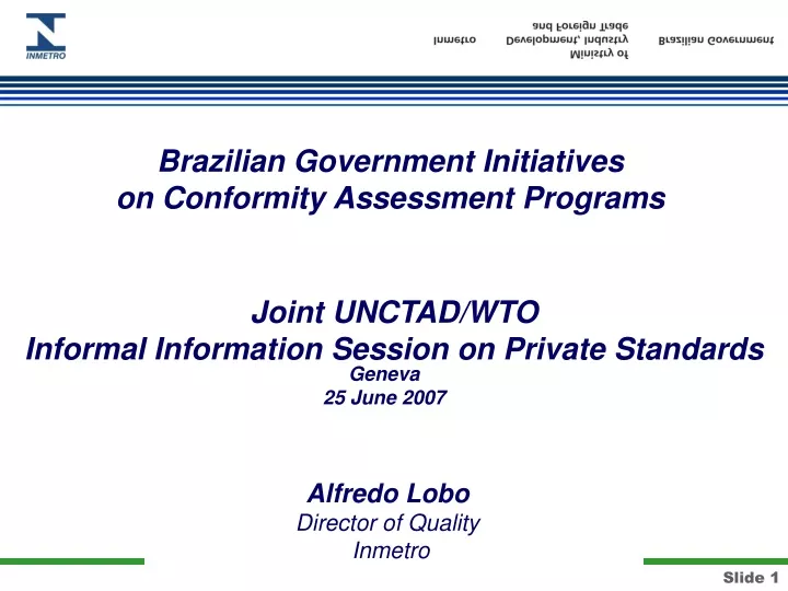 brazilian government initiatives on conformity