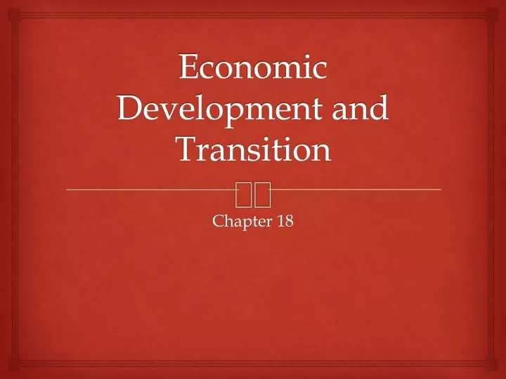 economic development and transition