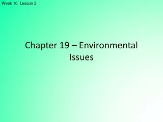 Chapter 19  –  Environmental Issues