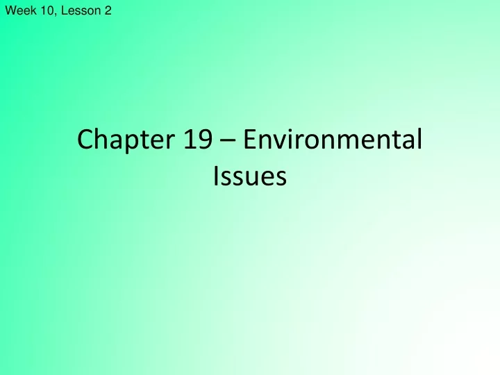 chapter 19 environmental issues