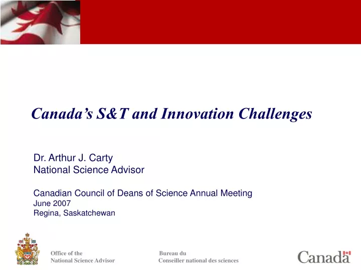 canada s s t and innovation challenges