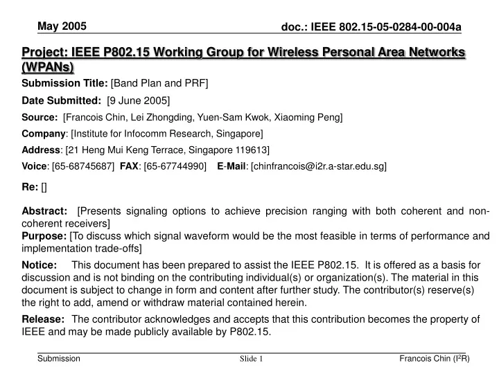 project ieee p802 15 working group for wireless