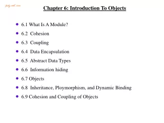 Chapter 6: Introduction To Objects