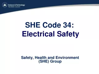 SHE Code 34:   Electrical Safety