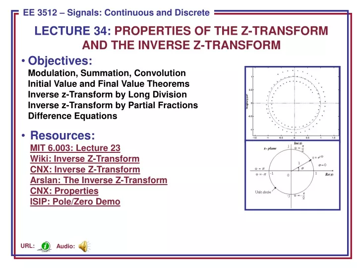 lecture 34 properties of the z transform