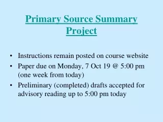 Primary Source Summary Project