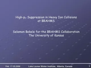 High-p T  Suppression in Heavy Ion Collisions at BRAHMS