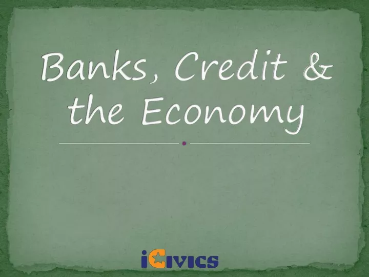 banks credit the economy