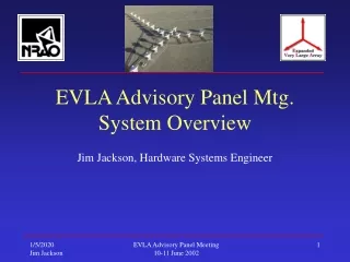 EVLA Advisory Panel Mtg. System Overview