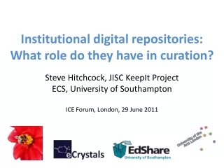 Institutional digital repositories:  What role do they have in curation?