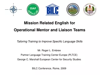 Mission Related English for  Operational Mentor and Liaison Teams