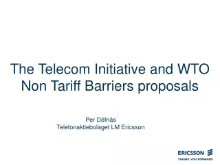 The Telecom Initiative and WTO Non Tariff Barriers proposals