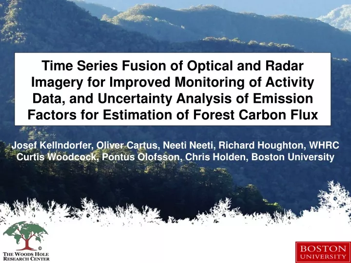 time series fusion of optical and radar imagery