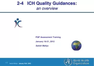 2-4   ICH Quality  Guidances : an overview