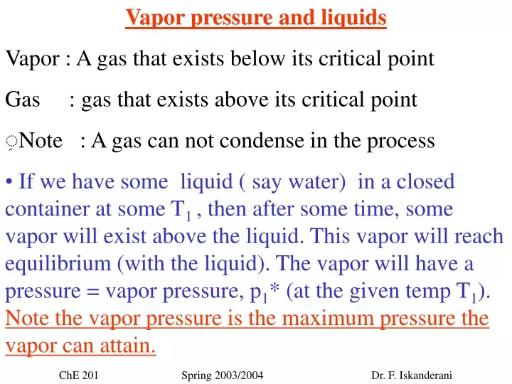 vapor pressure and liquids vapor a gas that